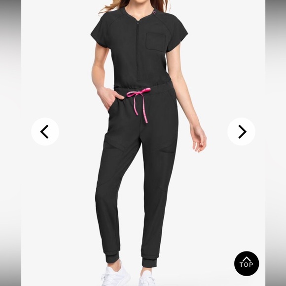 Women's Black Scrub Jumpsuit - Picture 1 of 4